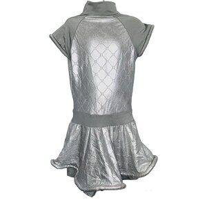 Algy Dance Costume Girls L Silver Dress Boot Top Ballet Jazz Hip Hop 3 pc
